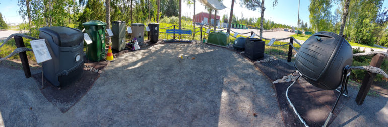 Kompostipuisto Hevossuon jäteaseman pihapiirissä.