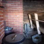 Mökin sauna sisältä.