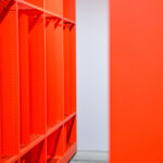 Rauman uuden paloaseman varustesäilytystila.