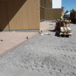 Karin kampuksen piha-alueen rakennustyöt.