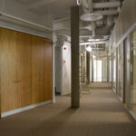 Näkymä tuleviin opettajien työhuoneisiin Karin kampuksella.