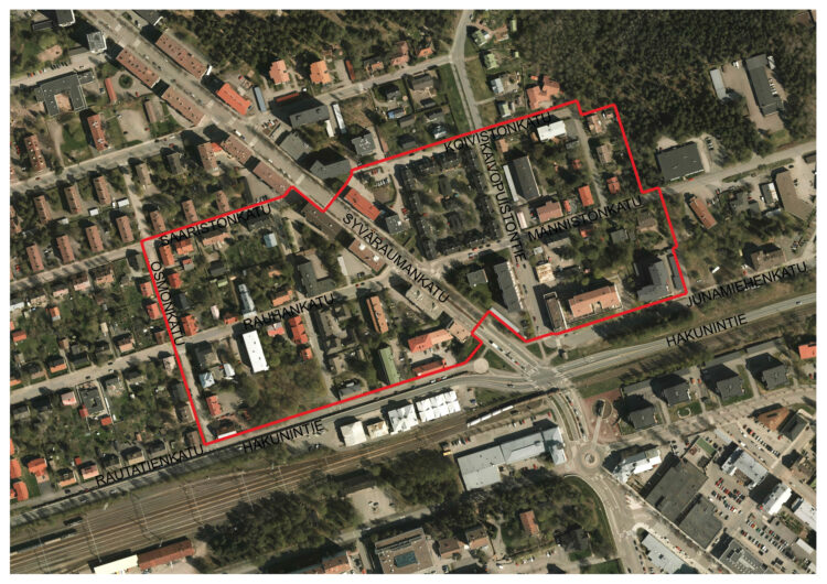 3. Kaupunginosan asemakaavan kaavarajaus.