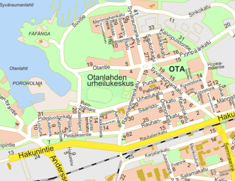 Ote opaskartasta Otan alueelta.