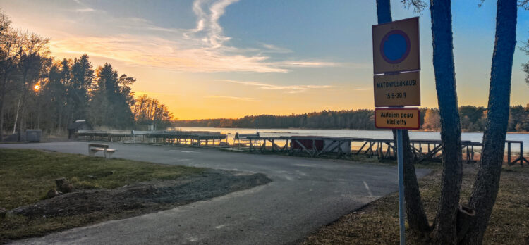 A public carpet washing point in Tuomoniemi.