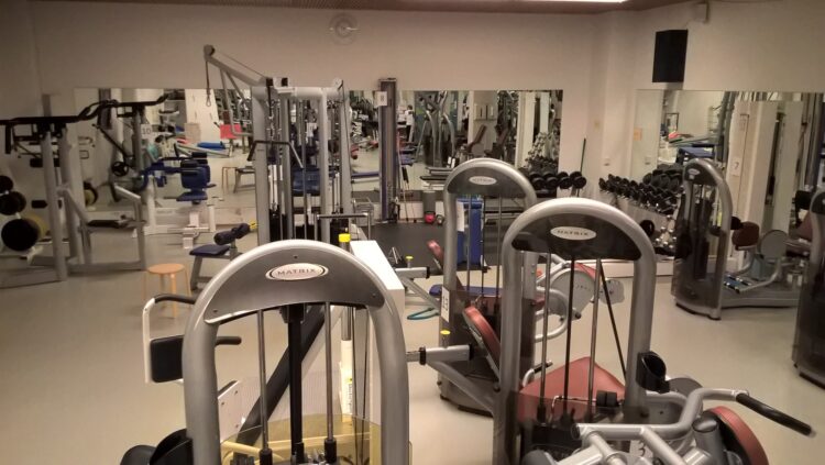Swimming hall gym.