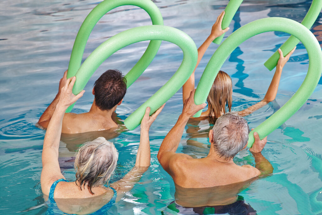 People in the swimming halls pool.