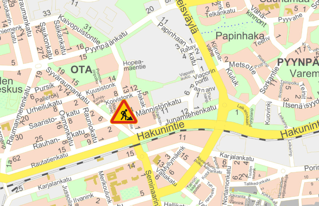 ;ännistönkatu kaapelointityö karttakuva