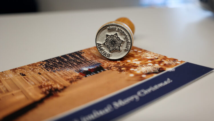 Christmas in Lace Twon stamp and Christmas card.