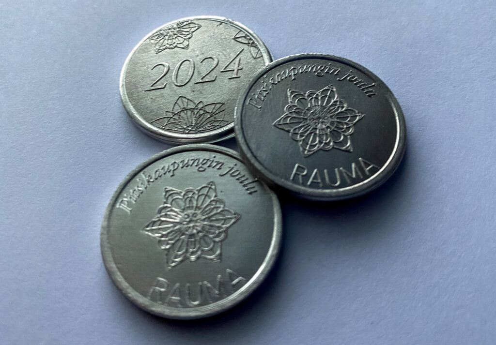 Pitsikaupungin joulu -kolikot.