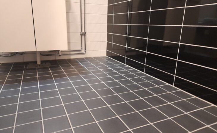 Bathroom floor.
