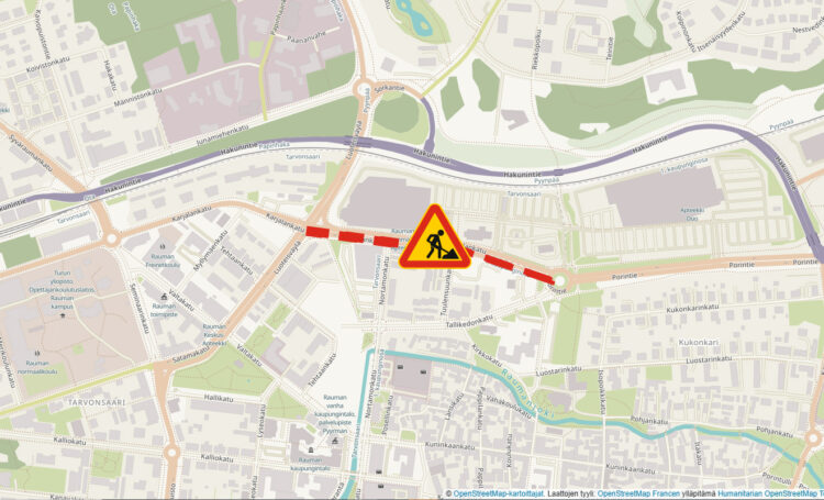 Karjalankatu vesijohtotyöt 2025