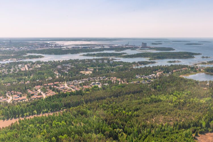 Ilmakuva Vanha-Lahti-Tuomoniemestä