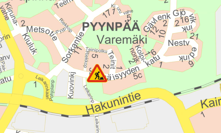 Itsenäisyydenkatu vesihuoltotyö