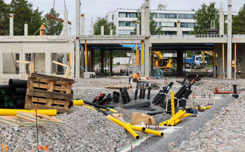 Nanunkallion koulun työmaa, lohko 1.