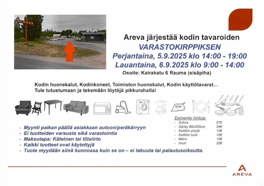 Arevan mainos varastokirppiksestä.