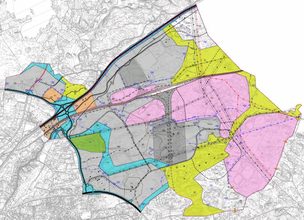 Koillisen teollisuusalueen osayleiskaavan kaavakartta