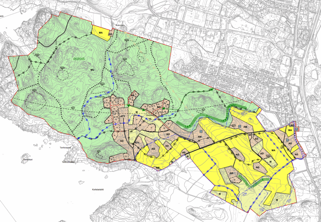 Kortelan osayleiskaava kaavakartta