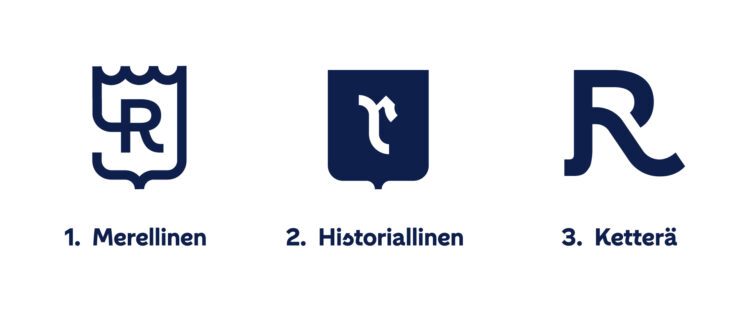 Kuvassa Rauman tunnusvaihtoehdot.