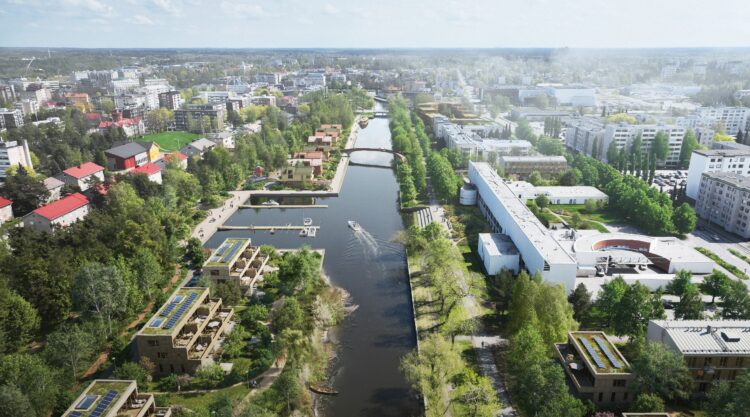 Keskustavisiotyön aikana luotu luonnoskuva Kanalin ympäristöstä.
