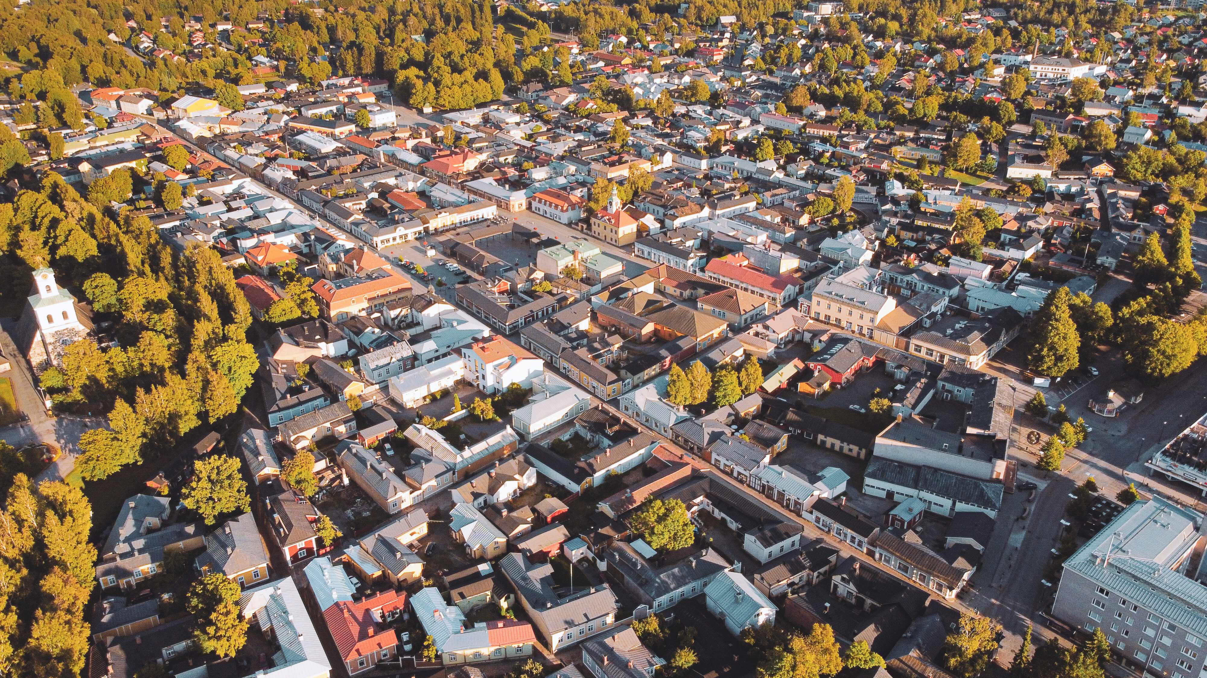 Ilmakuva Vanhasta Raumasta.